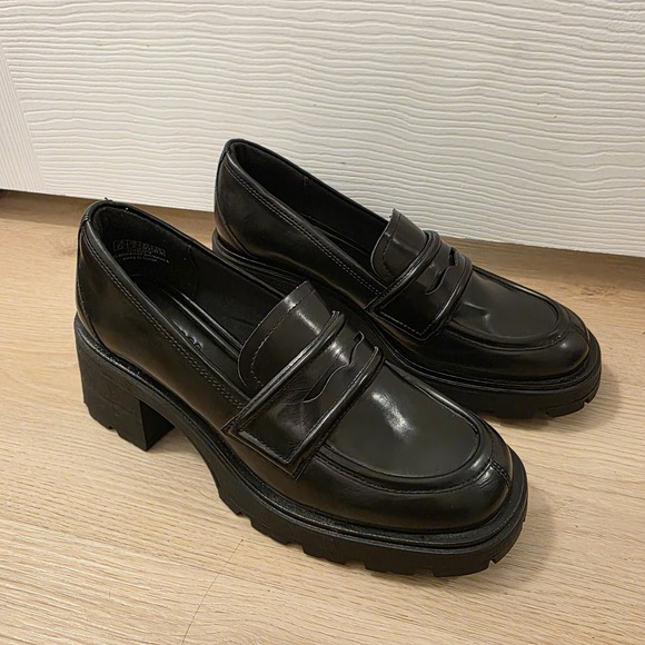 Jenn Ardor Shoes - Jenn Ardor Platform Loafers Chunky Heel Penny Loafer Lug Sole Black Shoes 7.5